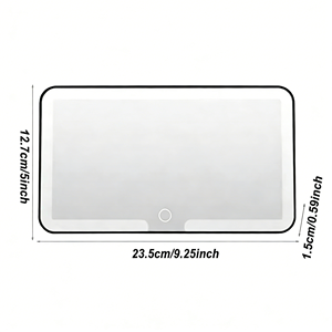 Specchio per Trucco da <span class=keywords><strong>Auto</strong></span> con Ingrandimento 3x, LED HD, Tre Colori Regolabili, Montaggio su Visiera Parasole, Finitura Argento, Cornice in Plastica, Singolo - Product Image 6