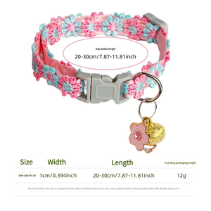 Gran oferta, <span class=keywords><strong>Collar</strong></span> de cuello para mascotas de poliéster bordado Floral de lujo, accesorios personalizados para perros y gatos, campana personalizada, venta transfronteriza - Product Image 6