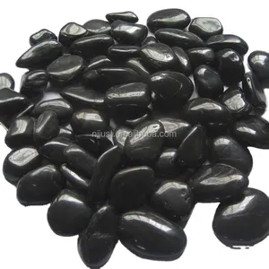 Cheap China black polished river stone rock pebble for landscaping