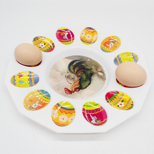 Plato <span class=keywords><strong>cromático</strong></span> redondo de 12 huevos, vajilla de Pascua, bandeja de huevos de plástico, venta al por mayor - Product Image 4