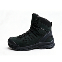 Bottes de randonnée et d'escalade noires unisexes, pour entraînement sportif, imperméables, respirantes, en mesh et nubuck, avec semelle extérieure en caoutchouc et semelle intermédiaire.