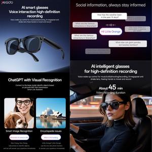 Occhiali Smart AI Yesido IO42 Impermeabili IP67 con Fotocamera HD, Supporto Multilingue, Cancellazione del Rumore con Doppio Microfono, Ergonomici - Product Image 2
