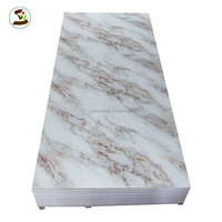 Planche en PVC marbré écologique imperméable à haute brillance, feuille laminée avec revêtement UV 1220x2440mm pour la décoration murale