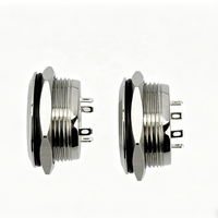 Bouton-poussoir momentané 1NO à LED RGB 16 mm, mini, longue durée de vie, pour voyage, 6V, en acier inoxydable, IP65