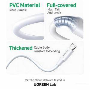 Kit de charge rapide UGREEN 20W PD avec câble USB-C pour iPhone 15-17 et appareils Android, câble de données Type-C vers C de 1m - Product Image 3
