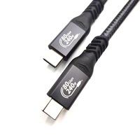 USB4 V2.0 80 Gbps 8K 60Hz Compatible Thunderbolt 5 PD 240W Gen4 5A Carga rápida Cobre puro Trenza Nylon USB Tipo-C Cámara de datos