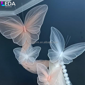 LEDA Decoración y Suministros para Fiestas de Boda, Nueva Llegada, Instalación Artística de Organza de Moda con Fondo Metálico de Mariposas - Product Image 4