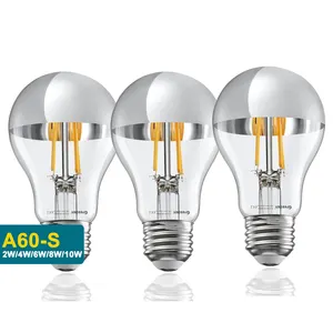חצי כסף LED נימה הנורה G80 G95 E27 כדורי משקף צל אור נורות 4w 6w 8w מראה חצי כרום גלוב LED הנורה