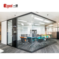 Système de cloison de séparation de bureau en verre incassable, panneau en plexiglas avec profilé en aluminium, conception économique pour les bâtiments commerciaux