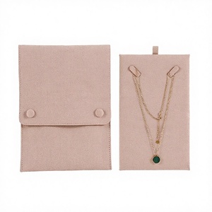Luxury <b>Gift</b> Jewellery Storage Custom Logo Microfiber Jewelry Pouch Portable Luxury Storage Bag for Necklace Ring <b>Envelope</b> Pouch - Product Image 1