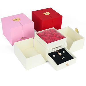 Coffret Cadeau Fête des Mères en Gros, Boîte Romantique Saint-Valentin <span class=keywords><strong>Neuf</strong></span> Roses, Boîte à Bijoux Bague et Collier - Product Image 3