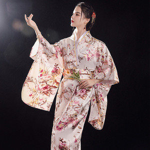 Kimono japonais élégant pour femmes, <span class=keywords><strong>yukata</strong></span> sexy avec obi, costume de cosplay, robe de soirée originale, robe de geisha à fleurs imprimées - Product Image 2