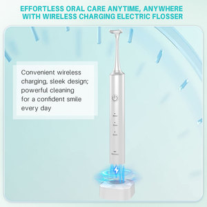 Fil dentaire sans fil alimenté par batterie avec recharge sans fil pour le nettoyage des dents à domicile, blanc - Product Image 2