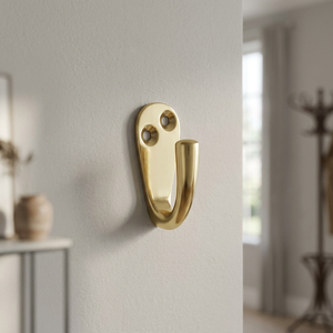 Gancho de Puerta de Latón de Lujo, Estilo Vintage Contemporáneo, con Doble Orificio para Tornillos, Diseño Duradero para Montaje en Pared, de la India - Product Image 3