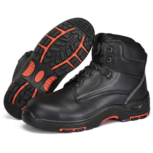 Bottes de sécurité en cuir noir DSF53, imperméables, pour le travail et la randonnée, avec fermeture à verrouillage, coopération OEM ODM. - Product Image 6