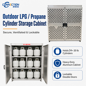Armoire <span class=keywords><strong>de</strong></span> rangement pour bouteilles <span class=keywords><strong>de</strong></span> <span class=keywords><strong>gaz</strong></span> GPL résistante aux intempéries, structure perforée, capacité <span class=keywords><strong>de</strong></span> 24 bouteilles <span class=keywords><strong>de</strong></span> propane <span class=keywords><strong>de</strong></span> 20 lb - Product Image 1