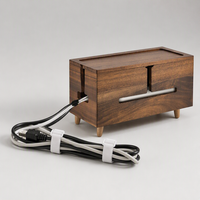 Boîte de rangement élégante en bois pour câbles, organisateur de fils OEM, cache-câbles de table, boîte de rangement pour fils pour la maison et le bureau