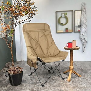 Silla Plegable de Alta Calidad con Marco Metálico y Respaldo Alto, Tapizada en Tela Oxford de Algodón, para Camping, Siesta al Aire Libre y Uso Reclinable - Product Image 5