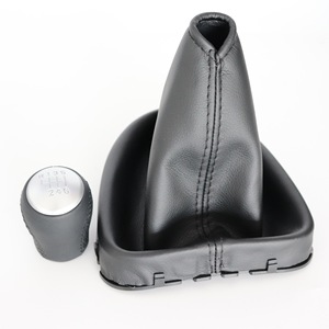 Leather Gear <b>Shift</b> <b>Knob</b> Cover For Nissan Qashqai 6 Speed Manual Transmission Ergonomic Design - Product Image 1