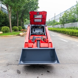 Mini-chargeuse compacte hydraulique sur chenilles avec accessoires personnalisés : trancheuse, grappin, godet 4-en-1 - Product Image 1
