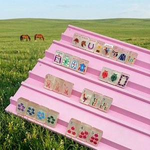 Ensemble de Mahjong américain de luxe Year Horse Pearl Cream, 160 tuiles en acrylique, design artistique personnalisé, écologique, portable et durable - Product Image 5