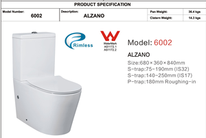 WC à deux pièces, siphon en S, sans bride, chasse d'eau Tornado, WC en céramique Watermark, super <span class=keywords><strong>septembre</strong></span>, salle de bain - Product Image 3