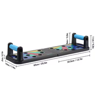 Planche de musculation multifonctionnelle 14-en-1 à code couleur, pliable et portable, pour entraînement de la poitrine, des triceps et du tronc à domicile