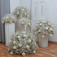 Boule florale de rose souffle de bébé artificielle fausse fleur d'ivoire pour les arrangements de scène de mariage décor de salle d'exposition de table