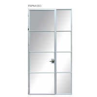 Portes intérieures modernes en alliage d'aluminium français sur mesure, à vitrage simple, pour appartement, chambre, centre commercial, supermarché, salon commercial