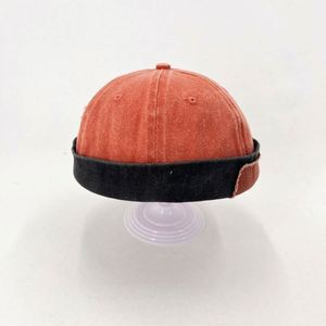 <b>Hats</b> Washed Cotton Denim Caps Beanie Classic Vintage Style Solid Color Brimless Rolled Cuff <b>Hat</b> Promotional Gift - Product Image 4