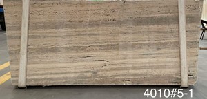 Fábrica italiana al por mayor de baldosas de piedra natural de losa de travertino pulido moderno a prueba de agua para paredes de Villa Hotel pisos carril - Product Image 3