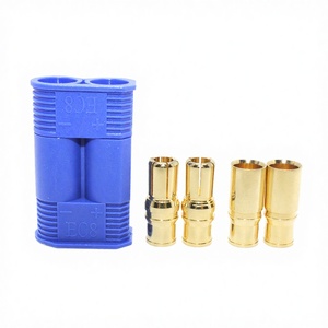 ขั้วต่อแบบหัวกระสุน EC8 ขนาด 8 มม. รองรับกระแสสูง ชุบทอง 24K แบบปลั๊กกล้วย 2 ขา 2 แกน ตัวเมีย/ตัวผู้ สำหรับรถ RC ESC แบตเตอรี่ Lipo - Product Image 2