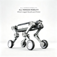 Robot chien quadrupède sur roues HiRobot - Tout-terrain 48V 220W Construction en acier inoxydable/aluminium pour l'inspection industrielle et les opérations de sauvetage