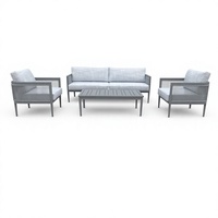 Modernes Outdoor-Terrassen-Sitzgruppen-Set mit Aluminiumrahmen, Garten-Lounge-Möbel