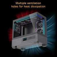 Lovingcool prix d'usine boîtier d'ordinateur en verre trempé boîtier PC de jeu ATX boîtier PC de bureau pleine tour avec affichage de la température