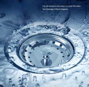 ชุดอุปกรณ์กรองเศษอาหารในอ่างล้างจาน 2 ชิ้น พร้อมคลิปสปริงสำรอง ขนาดมาตรฐาน 3-1/2 นิ้ว ทำจากสแตนเลสและยาง - Product Image 2