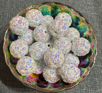 Perle de boule de diamant en résine faite à la main de 20MM grand acrylique et plastique accessoires de bijoux à bricoler soi-même en vrac avec ensemble de diamants