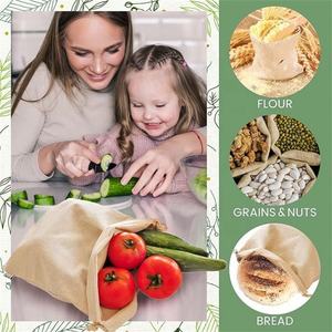 Bolsas de algodón orgánico reciclado natural respetuosas con el medio ambiente personalizables bolsas de lona con cordón de muselina - Product Image 6