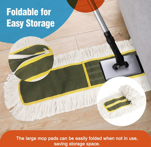 Testina per <span class=keywords><strong>Mop</strong></span> Professionale in Cotone Resistente per Pavimenti in Legno, Marmo e Piastrelle, Ricambio per Pulizia Professionale <span class=keywords><strong>60cm</strong></span> - Product Image 4