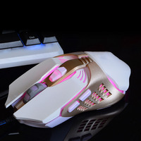 Mouse Gaming RGB Dapat Diisi Ulang, Mouse Game Game Gamer Inalabrico Fio Souris Sanse De Jeu 2.4G, Mouse Nirkabel Komputer