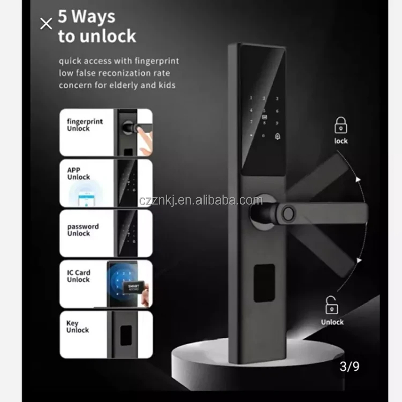 Smart WiFi Enabled High Security Fingerprint Door Lock with Memory Card Support for Aluminum & Wood Doors-Black · image 5