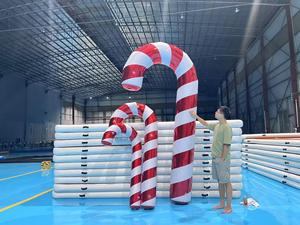 Đồ trang trí Giáng sinh bơm hơi trong nhà ngoài trời màu đỏ và trắng, kẹo que gương khổng lồ bơm hơi - Product Image 4