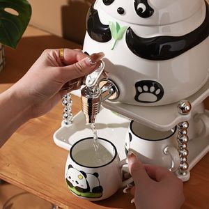Juego de Tetera de Cerámica Kawaii Panda, Juego de Taza y Jarra para Agua Fría con Grifo - Product Image 5