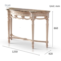 Table de couloir en bois demi-ronde, décor classique pour la maison, Console sculptée à la main, nouveau style français