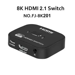 FJGEAR Manual 4K HDMI KVM Switch With Hotkey Selector 8 Port HDMI Input USB Output Black High Definition Video Switch