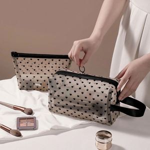 Portable Heart-Shaped Cosmetic <b>Bags</b> Makeup Storage <b>Bag</b> Women Outdoor Toiletries Organizer Skin Care Products Lipstick Organizers - Product Image 2