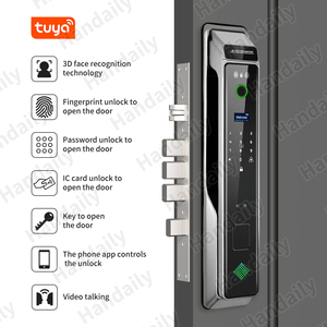 HanDaily 3D Facial Recognition Fingerprint Video <strong>Intercom</strong> Smart Door Locks Auto Lock Tuya App Remote Control for Smart Home - Product Image 2