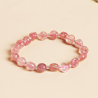 Nouveau bracelet tendance multicolore en pierres précieuses naturelles fait main, bijoux perlés extensibles en améthyste et quartz rose pour femmes