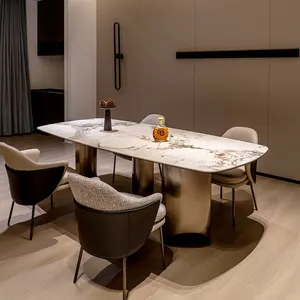 Italiaanse Stijl Hoge Kwaliteit Eetkamer Set Converteerbare Eettafel Met Gesinterde Stenen Top Voor Thuis Of Appartement Bar Gebruik