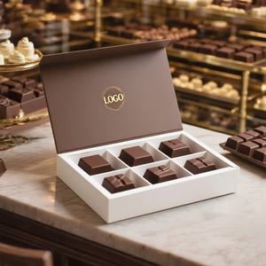 Boîte <span class=keywords><strong>cadeau</strong></span> en papier <span class=keywords><strong>de</strong></span> luxe avec logo personnalisé, boîte <span class=keywords><strong>cadeau</strong></span> magnétique pour chocolat, emballage pour la pâtisserie, emballage pour truffes - Product Image 1
